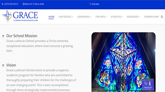image showing website development for a lutheran school