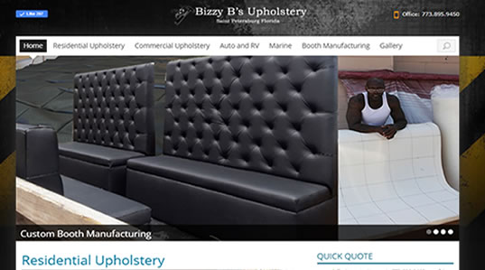 image showing website development for an upholstery shop